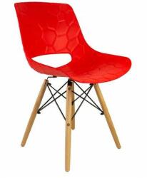 Jumi Lars skandináv stílusú szék, PP, fa, max 100 kg, piros, 45x5 (ART-CM-910904)