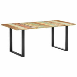 vidaXL tömör újrahasznosított fa étkezőasztal 180 x 90 x 76 cm (285830) - pepita