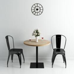 vidaXL kerek, tölgyfa színű MDF/acél bisztró asztal 80 x 75 cm (245613) - vidaxl