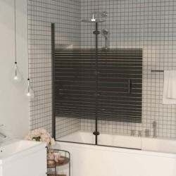 vidaXL fekete ESG zuhanykabin összecsukható ajtóval 120x140 cm (150742)