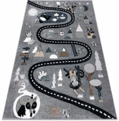 My carpet company kft Szőnyeg FUN Route gyerekeknek, utca, állatok szürke 180x270 cm (O223)