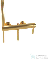 Bugnatese KOBUK zuhany csaptelep zuhanyszettel, 3/4"-os felső csatlakozással rudas esőztetőhöz, szálcsiszolt arany 2242OS (2242OS)