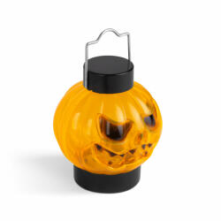 Halloween-i RGB LED lámpa - felakasztható tök - narancs / fekete - elemes (58116B) (58116B)