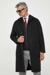 Calvin Klein palton de lana culoarea negru, de tranzitie, oversize 9BYX-KPM004_99X