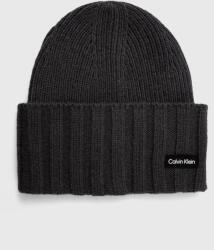 Calvin Klein caciula de lana culoarea gri, de lana, din tesatura neteda 9BYX-CAM09C_90X