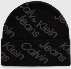 Calvin Klein Jeans caciula din bumbac culoarea negru, bumbac, din tesatura neteda 9BYX-CAM0BB_99X