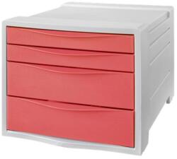 Esselte Irattároló, műanyag, 4 fiókos, ESSELTE "Colour`Breeze", áttetsző korall (628457)