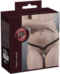 Fetish - szegecses, láncos tanga - fekete (S-L) - szexaruhaz