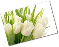 Wallmuralia. hu Üveg vágódeszka Fehér tulipán 80x52 cm