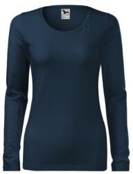 MALFINI Slim tricou cu mânecă lungă pentru femei, albastru marin