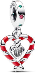 Pandora Dupla cukorpálca szív karácsonyi függő ezüst charm - 792822C01 (792822C01)