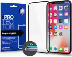 Apple iPhone 7 / 8 / SE (2020) / SE (2022), Kijelzővédő, ütésálló fólia (az íves részre is! ), Tempered Glass (edzett üveg), Xprotector, fekete - tok-shop