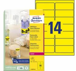 Avery Zweckform Aver eltávolítható címkék 99, 1x38, 1 mm neon sárga