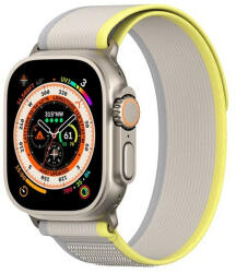 Apple Watch 1-6, SE, SE (2022) (42 / 44 mm) / Watch 7-8 (45 mm) / Watch Ultra (49 mm), textíl pótszíj, állítható, Dux Ducis YJ, sárga/bézs - tok-shop