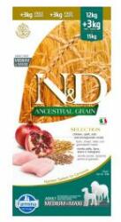 FARMINA N& D Selection Adult MEDIUM & MAXI Chicken & Pomegranate 2 x 12 kg + 6 kg GRATIS