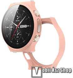 Okosóra műanyag védő tok / keret - RÓZSASZÍN - 9H edzett üveg előlap védő is! - HUAWEI Watch GT 2 Pro