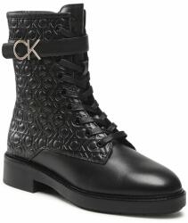 Calvin Klein Botine Calvin Klein Combat Boot HW0HW01525 Seasonal Black Mono 0GK