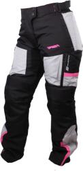 RSA Pantaloni moto pentru femei RSA EXO 2 negru-cenușiu-roz (RSALAEXO2BGP)