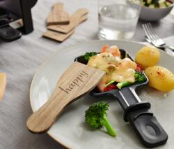 Tchibo 4 raclette spatula szettben, akácfa Natúrszínű akác spatula Bézs táska