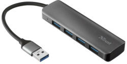 Trust USB elosztó-HUB, 4 port, alumínium, USB 3.2 Gen 1, TRUST "Halyx (TRP23327) - fapadospatron