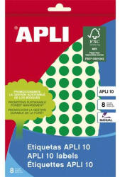 APLI Etikett, 10 mm kör, kézzel írható, színes, APLI, zöld, 1008 etikett/csomag (LCA2733) - fapadospatron