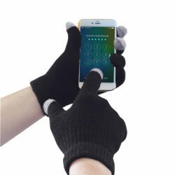 Portwest Touchscreen (kapacitív kesztyű, érintőképernyős eszközökhöz) kötött kesztyű (fekete S/M) (GL16BKRS_M)