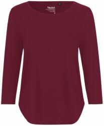 Neutral Női póló 3/4 ujjal organikus Fairtrade biopamutból - Bordeaux | 2XL (NE-O81006-1000304248)