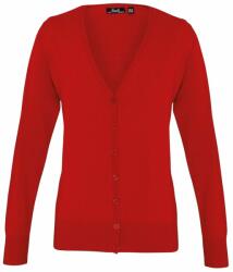 Premier Workwear Gombos női kardigán - Piros | L (PR697-1000145739)