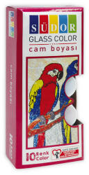 Südor Üvegfesték Készlet Tégelyes Vízbázisú 10x20 ml (SD322S)