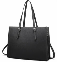Dollcini Elegáns Női Laptoptáska - Vízálló PU Bőr, 15, 6" Laptop Rekesz, Állítható Vállpánt - Fekete (424262)
