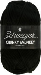 Scheepjes Chunky Monkey 1002 Black - fekete akril fonal