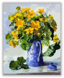 Számfestő Kék vázában sárga virágok - számfestő készlet (crea1338)
