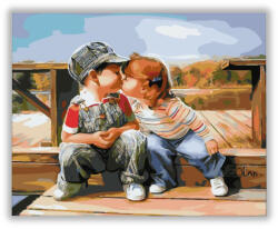 Számfestő Gyermek szerelem - számfestő készlet - 40×50 cm (crea1297)