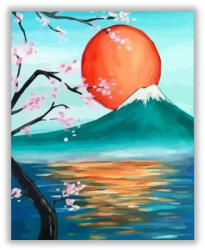  Japán bíbor hold - számfestő készlet