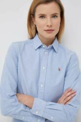 Ralph Lauren pamut ing női, galléros, regular - kék 40 - answear - 63 990 Ft