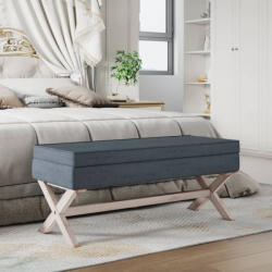 vidaXL sötétszürke bársony tárolóülőke 110 x 45 x 49 cm (344526) - balena