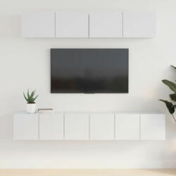 vidaXL 5 részes magasfényű fehér szerelt fa TV-szekrényszett (3114426)