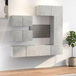 vidaXL 6 részes betonszürke szerelt fa TV-szekrényszett (3114553)