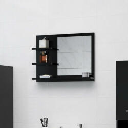vidaXL fekete forgácslap fürdőszobai tükör 60 x 10, 5 x 45 cm (805007)