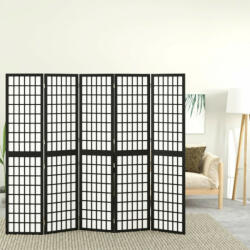 vidaXL 5 paneles fekete japán stílusú összecsukható paraván 200x170 cm (352081) - balena