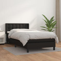 vidaXL fekete műbőr rugós ágy matraccal 80 x 200 cm (3130745) - balena