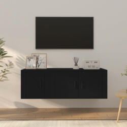 vidaXL 2 részes fekete szerelt fa TV-szekrényszett (3188407)