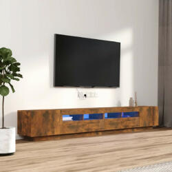 vidaXL 3 részes füstös tölgyszínű fa TV-szekrény szett LED-lámpákkal (3120173)