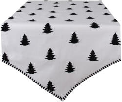 Clayre & Eef Traversa masa bumbac alb negru Craciun 50x160 cm (BWX65) Fata de masa