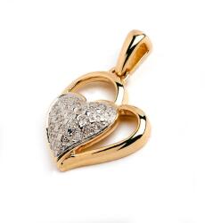 Royal Jewellers Pandantiv din aur combint, în formă de inimă cu diamante