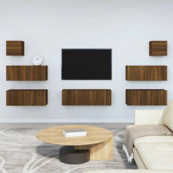 vidaXL 7 részes barna tölgy színű szerelt fa TV-szekrényszett (3114549)