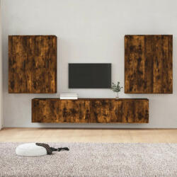 vidaXL 6 részes füstös tölgy színű szerelt fa TV-szekrényszett (3188867)