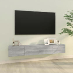 vidaXL 2 db szürke -tölgyszín szerelt fa fali TV-szekrény 100x30x30 cm (820467)