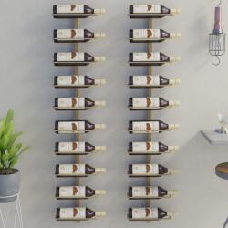 vidaXL Suport sticle de vin, de perete, 10 sticle, 2 buc, auriu, metal (340907)