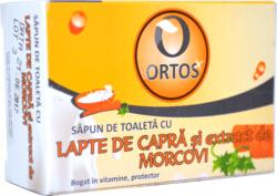 ORTOS Sapun cu lapte de capra si extract de morcovi, 100 g, Ortos